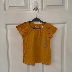 OshKosh B'gosh Kids Yellow Eyelet Sleeve Tee